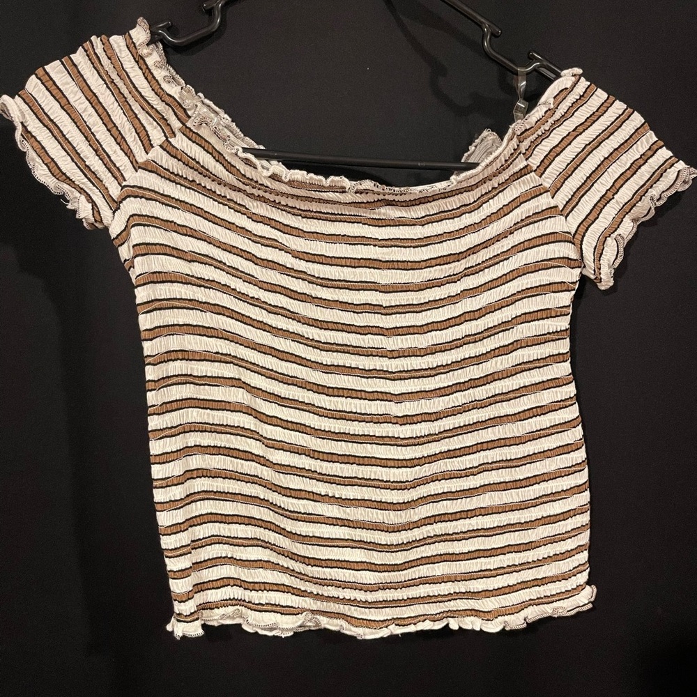Stripped off the shoulder top